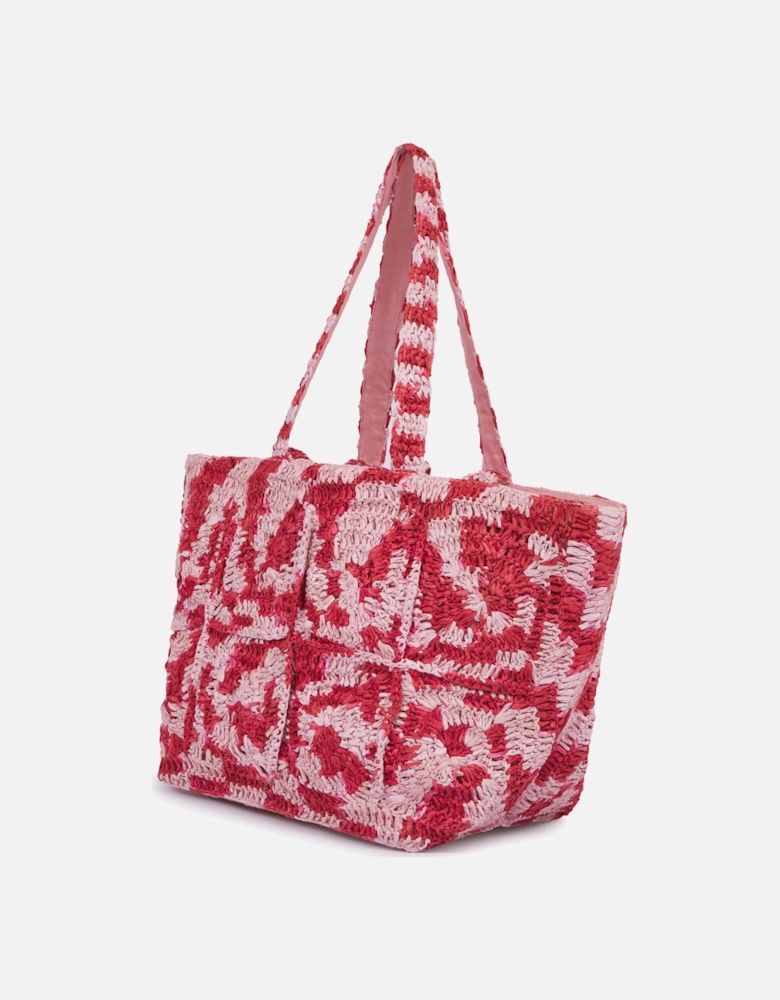 Glasto Crochet Tote in Pink