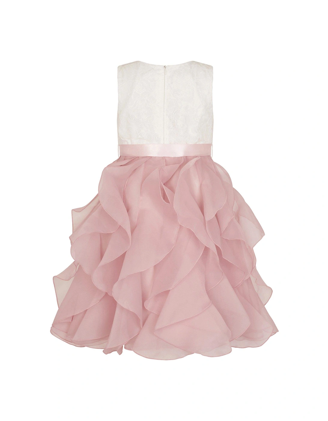 Girls Lace Cancan Ruffle Dress - Pink