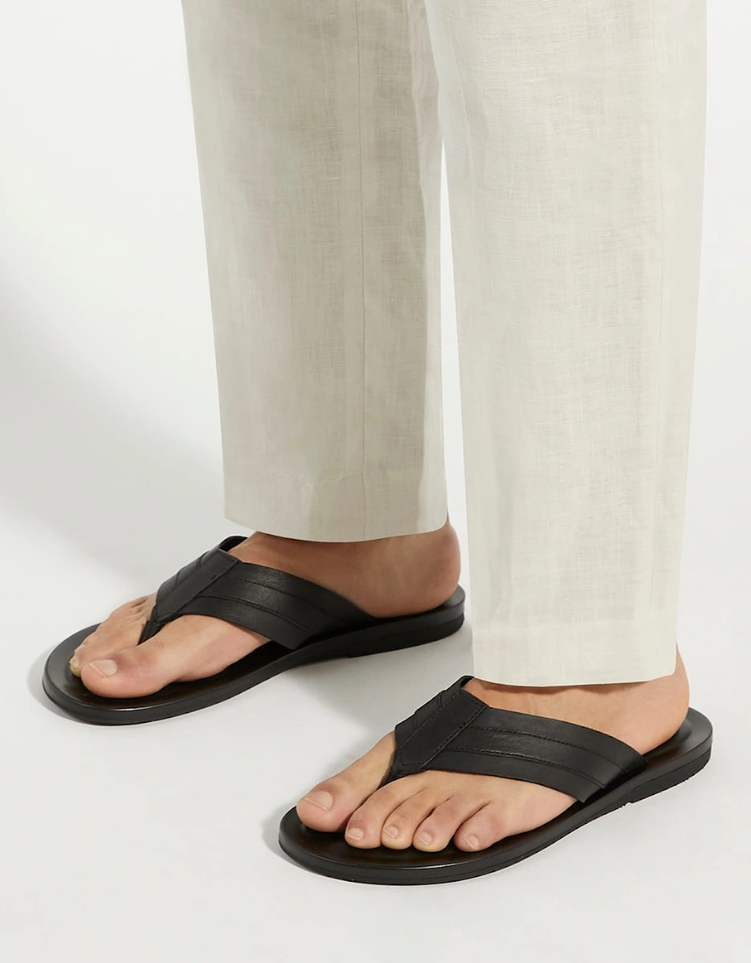 Mens Fredos - Leather Toe Post Sandals