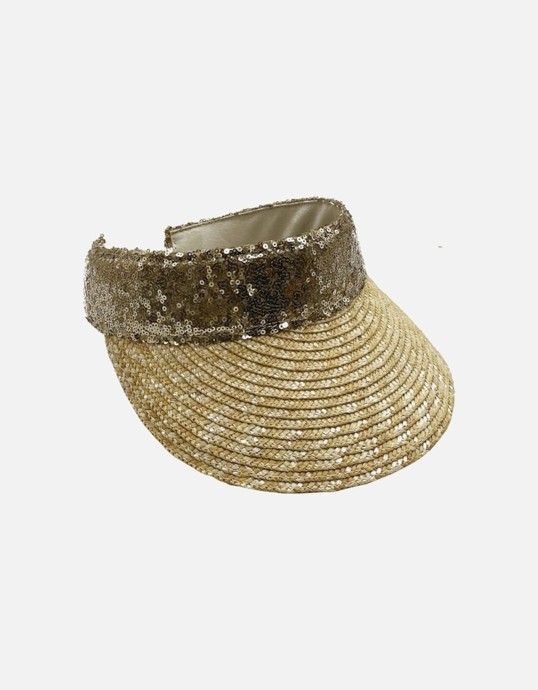 Della Visor with gold sequins