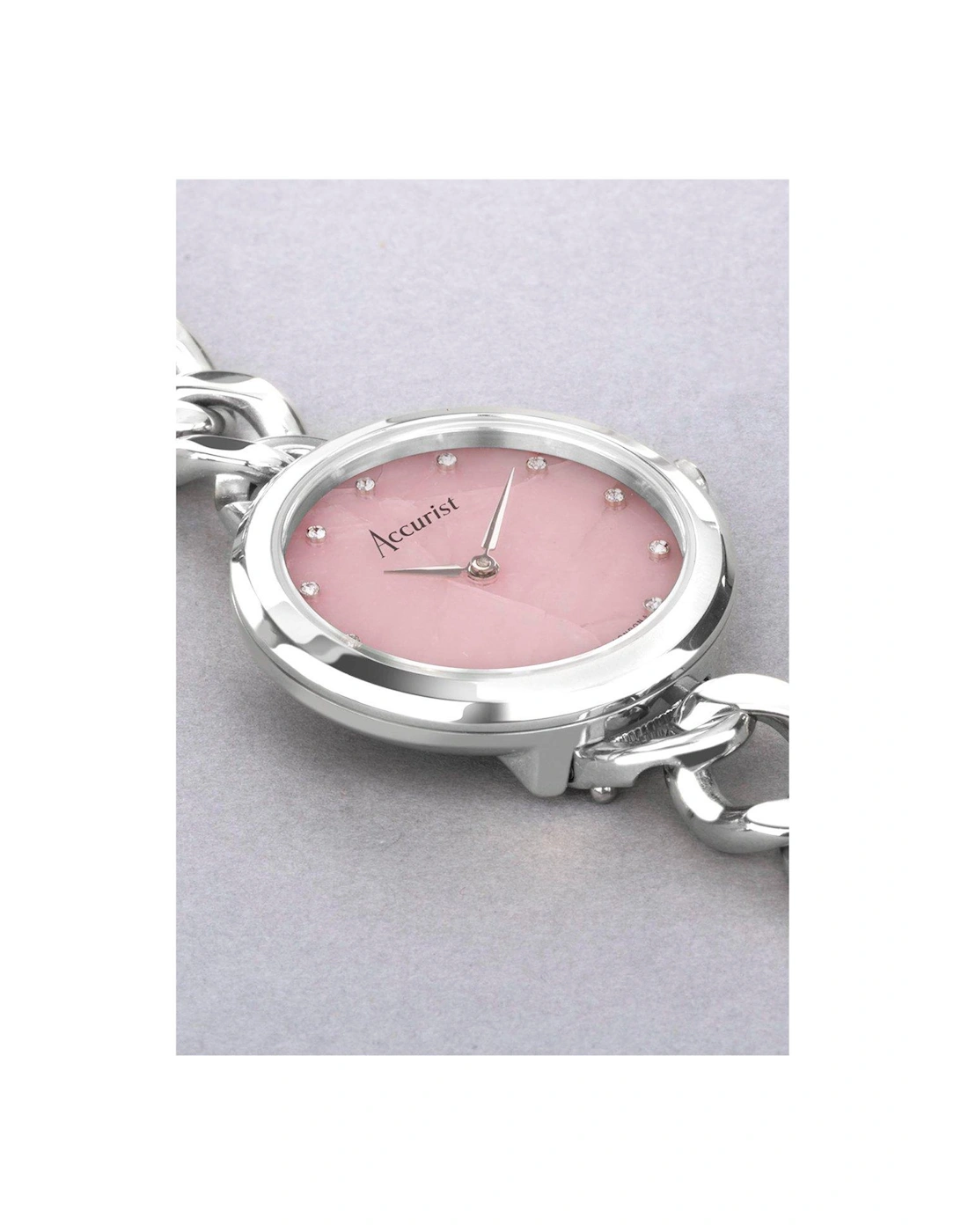 Jewellery Womens Silver Stainless Steel Chain Analogue Watch