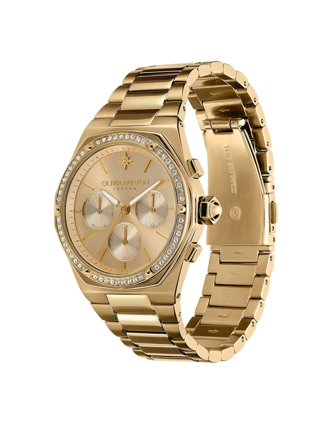 38mm Hexa Multifunction Champagne & Gold Bracelet Watch