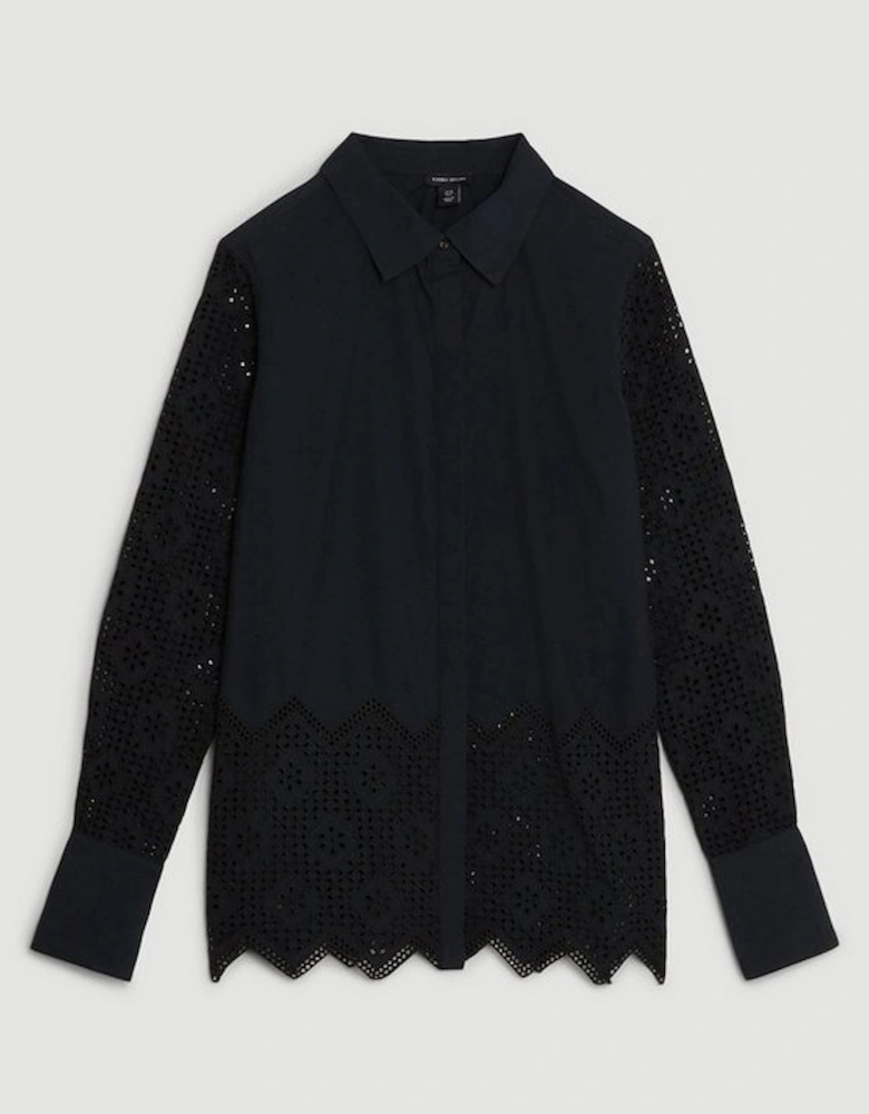 Cotton Broderie Woven Blouse
