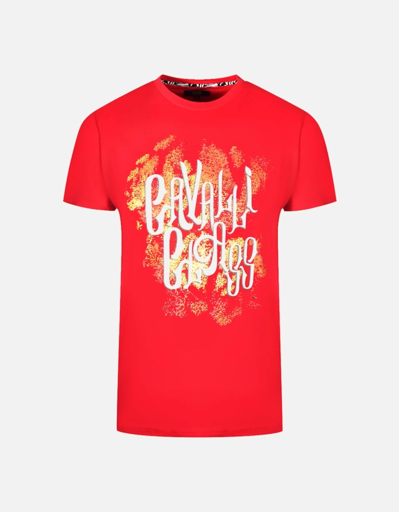Cavalli Class Bold Logo Red T-Shirt