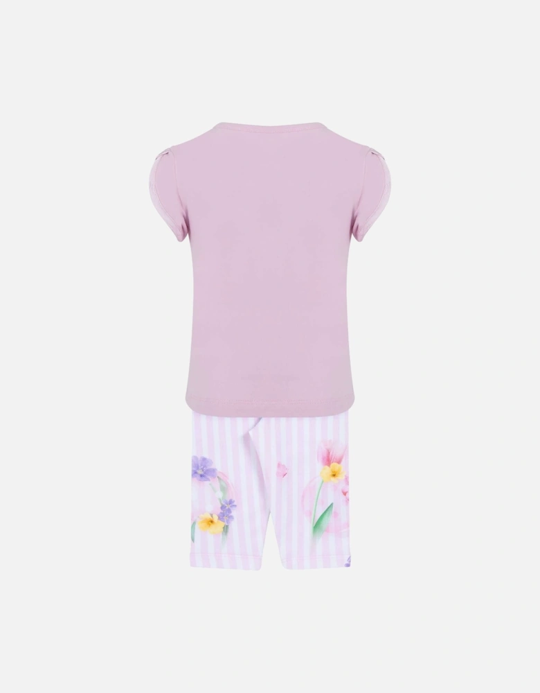 Girls Lilac Floral Legging Set