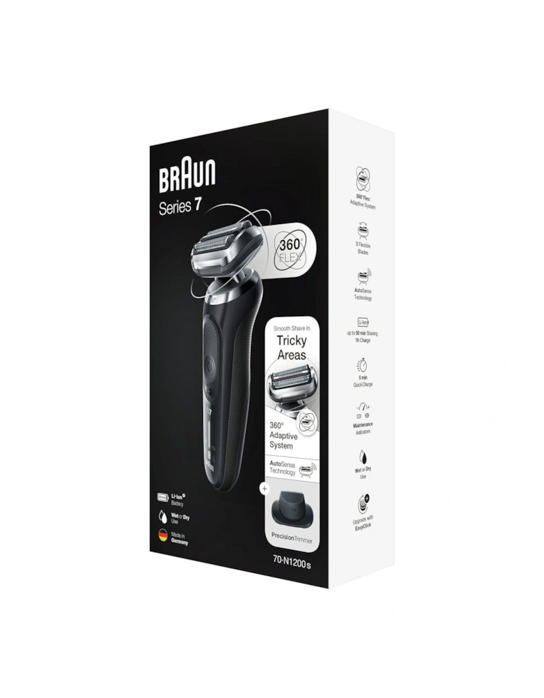 Series 7 70-N1200s Electric Shaver for Men with Precision Trimmer