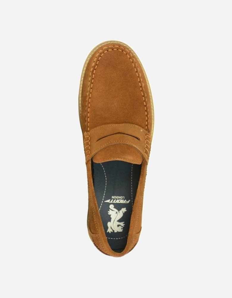 Front Jones Leather Suede Loafer Tan