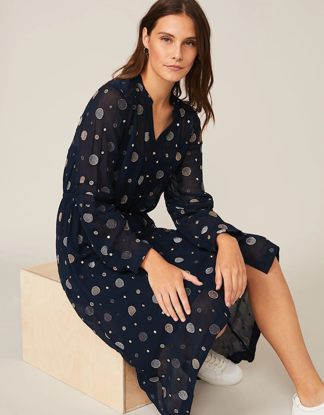 Eve Embroidered Spot Dress, 9 of 8