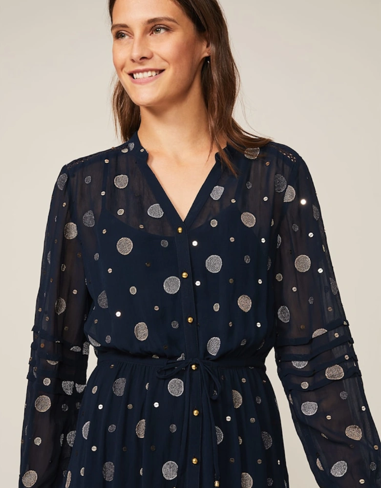 Eve Embroidered Spot Dress