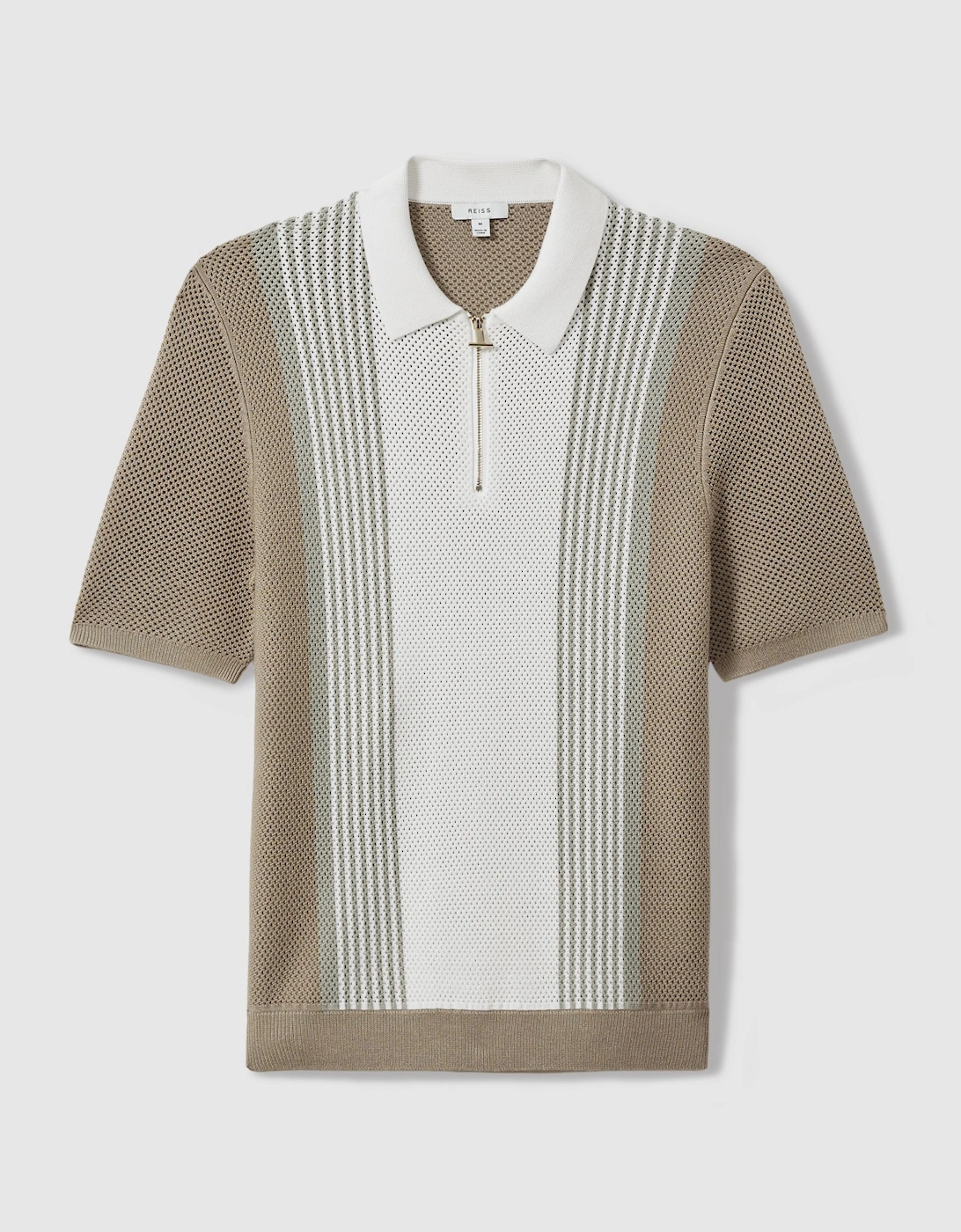 Open-Stitch Half-Zip Polo Shirt, 2 of 1