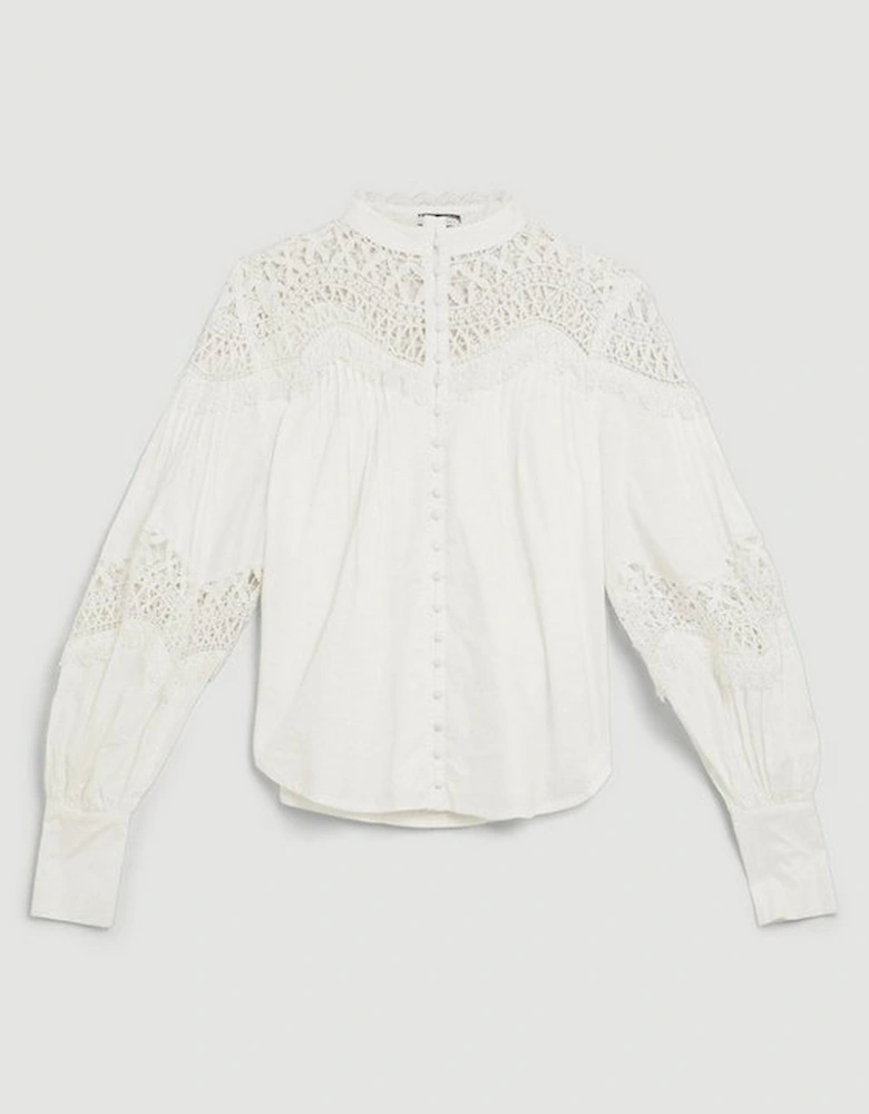 Cotton Poplin Embroidered Woven Blouse