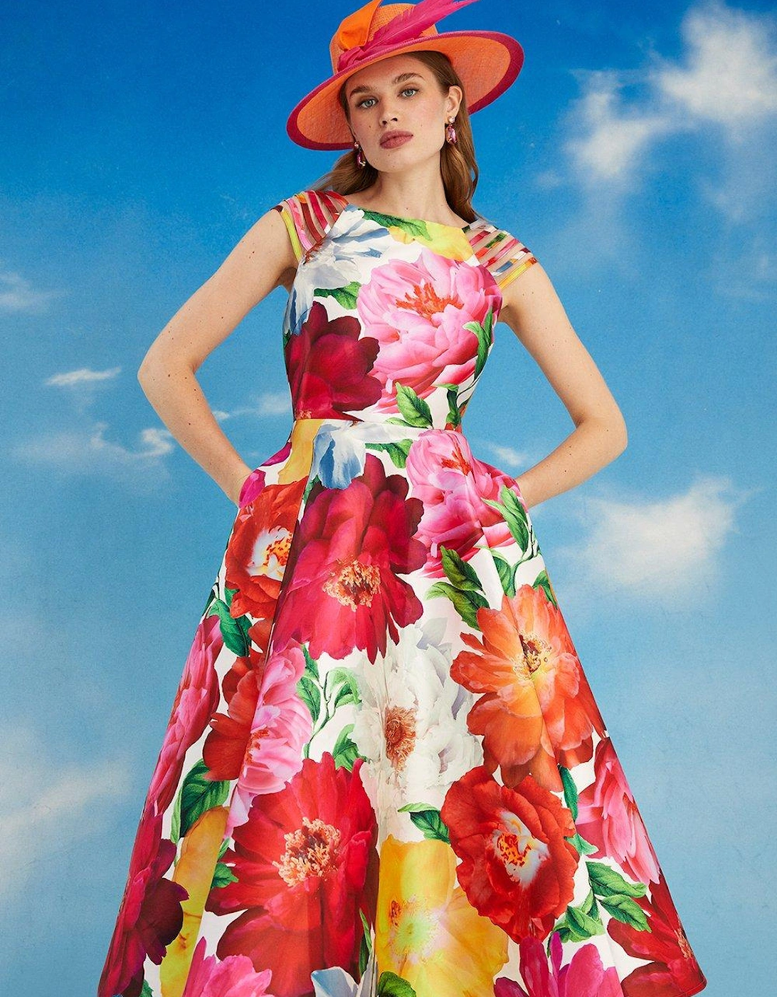Lisa Tan Multi Strap Floral Midi Dress, 5 of 4