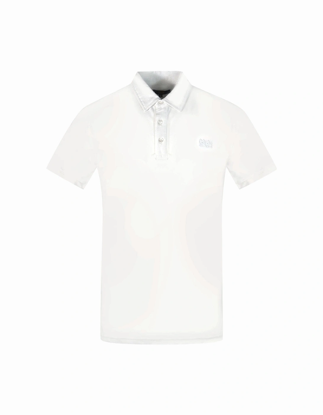 Cavalli Class Brand Logo White Polo Shirt, 3 of 2