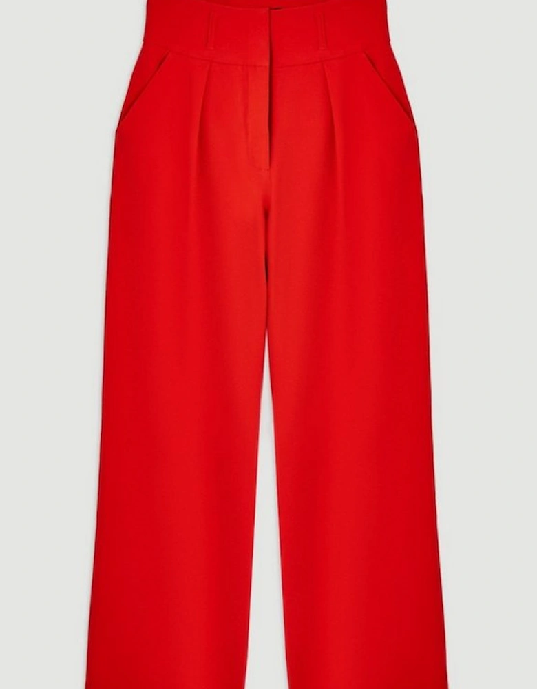 Tailored High Waisted Pleated Wide Leg Trousers