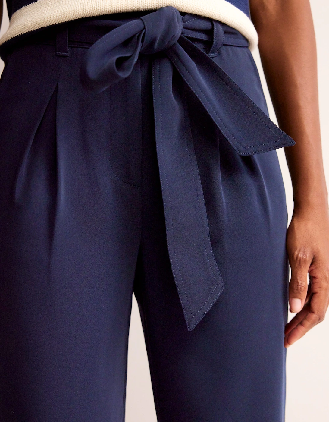 Tapered Tie Waist Trousers