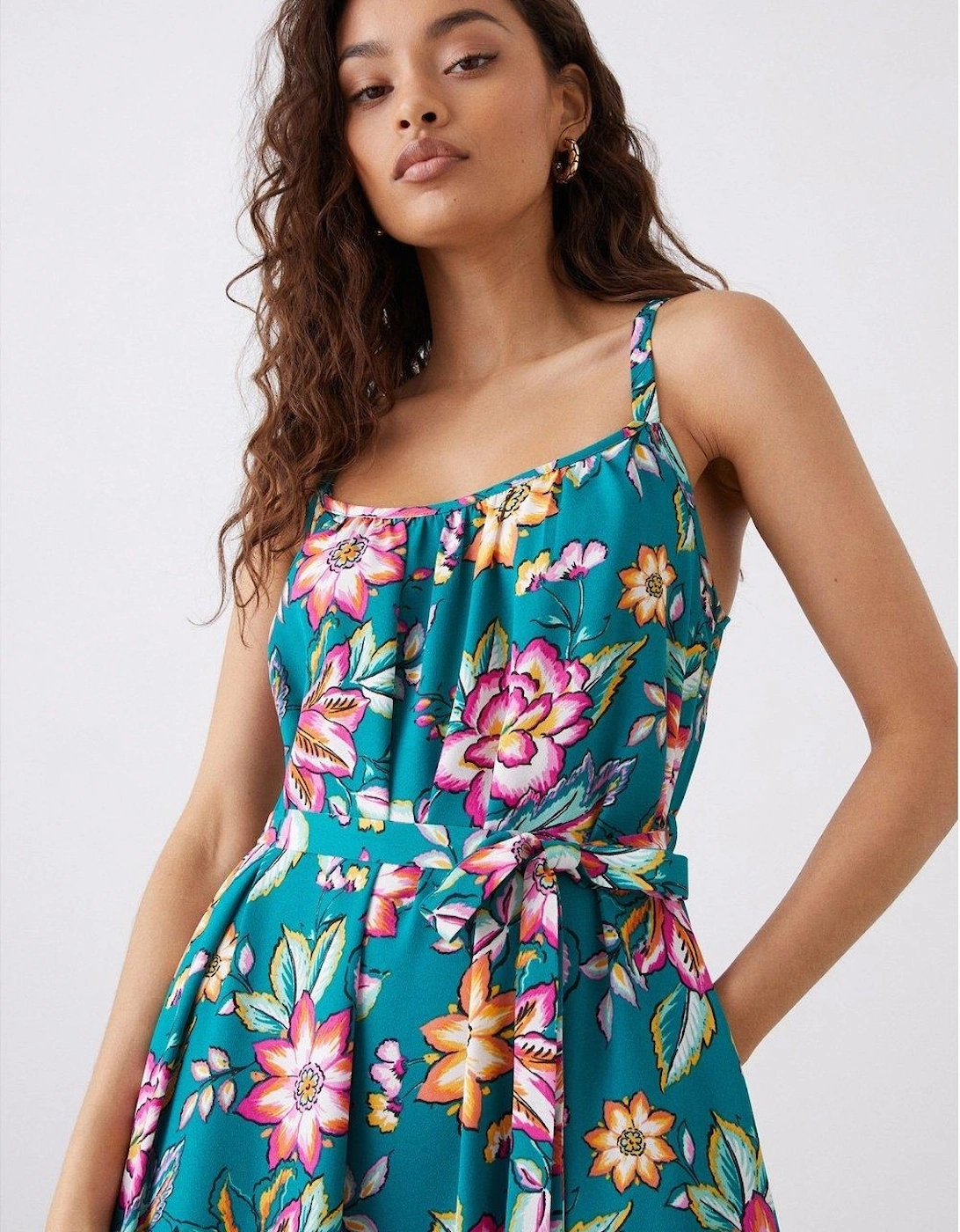 Womens/Ladies Floral Tiered Petite Midi Dress