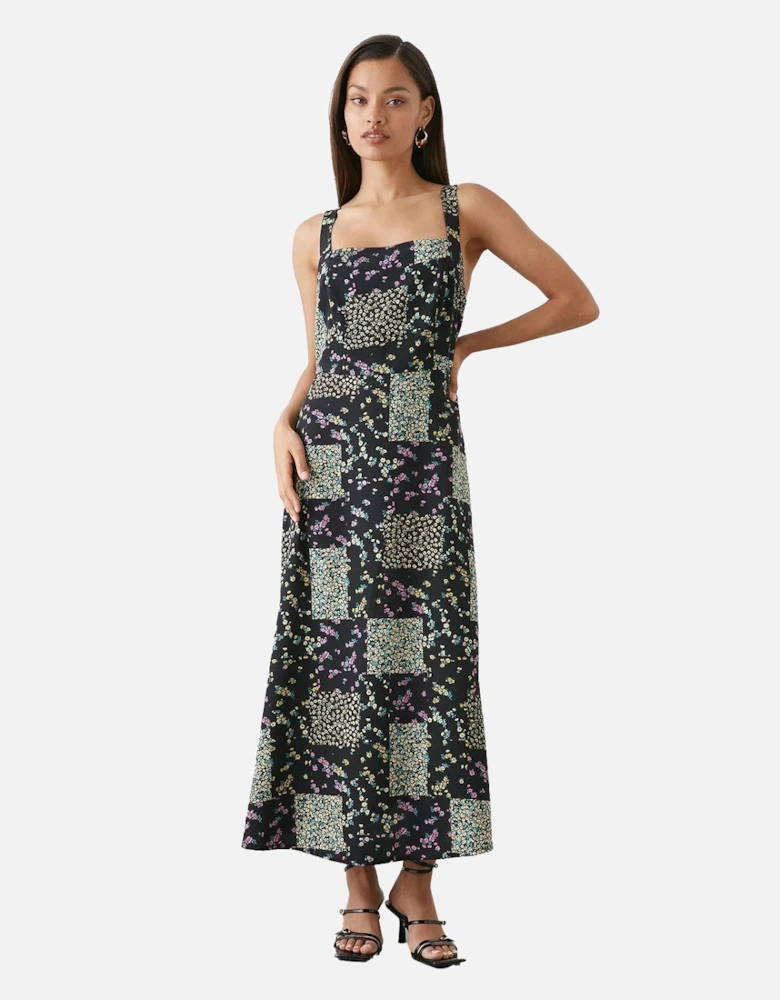 Womens/Ladies Ditsy Print Square Neck Petite Midi Dress