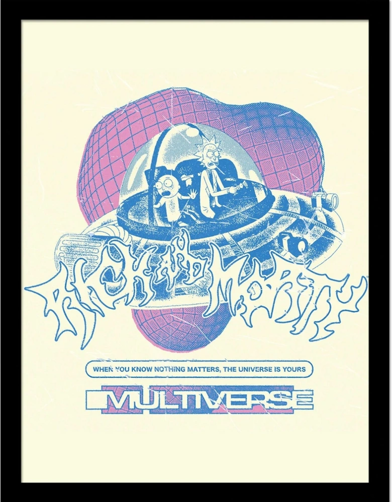 90S Rave Rickvival Multiverse Framed Poster