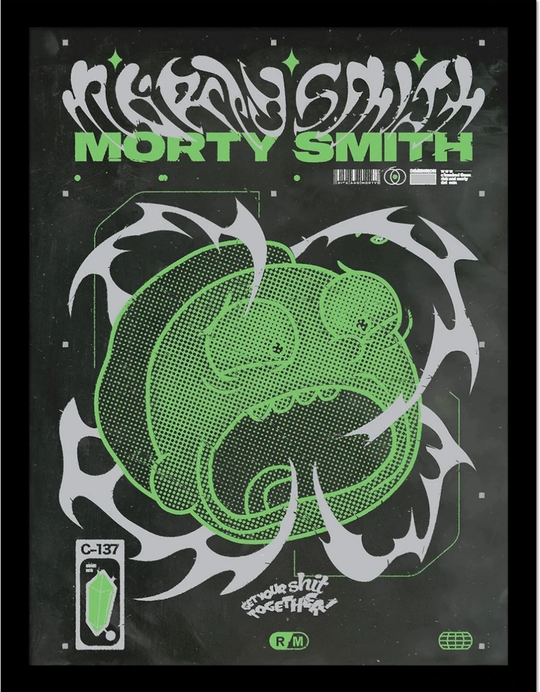 90S Rave Rickvival Morty Framed Poster