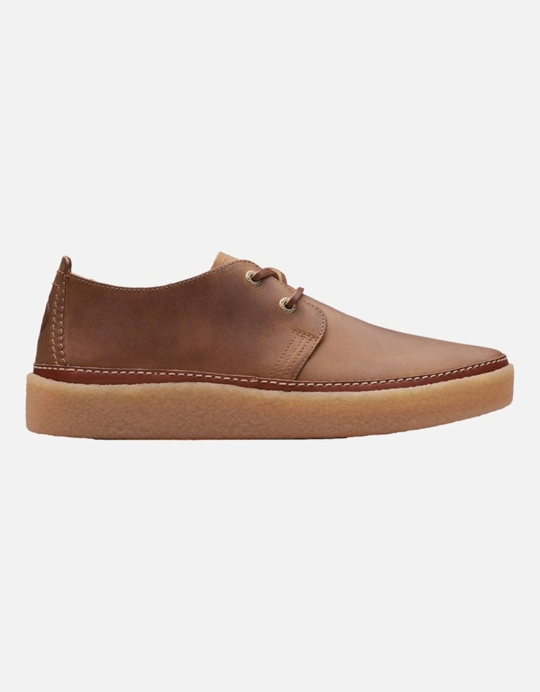 Mens Clarkwood Low Beeswax Leather Trainers (Brown)