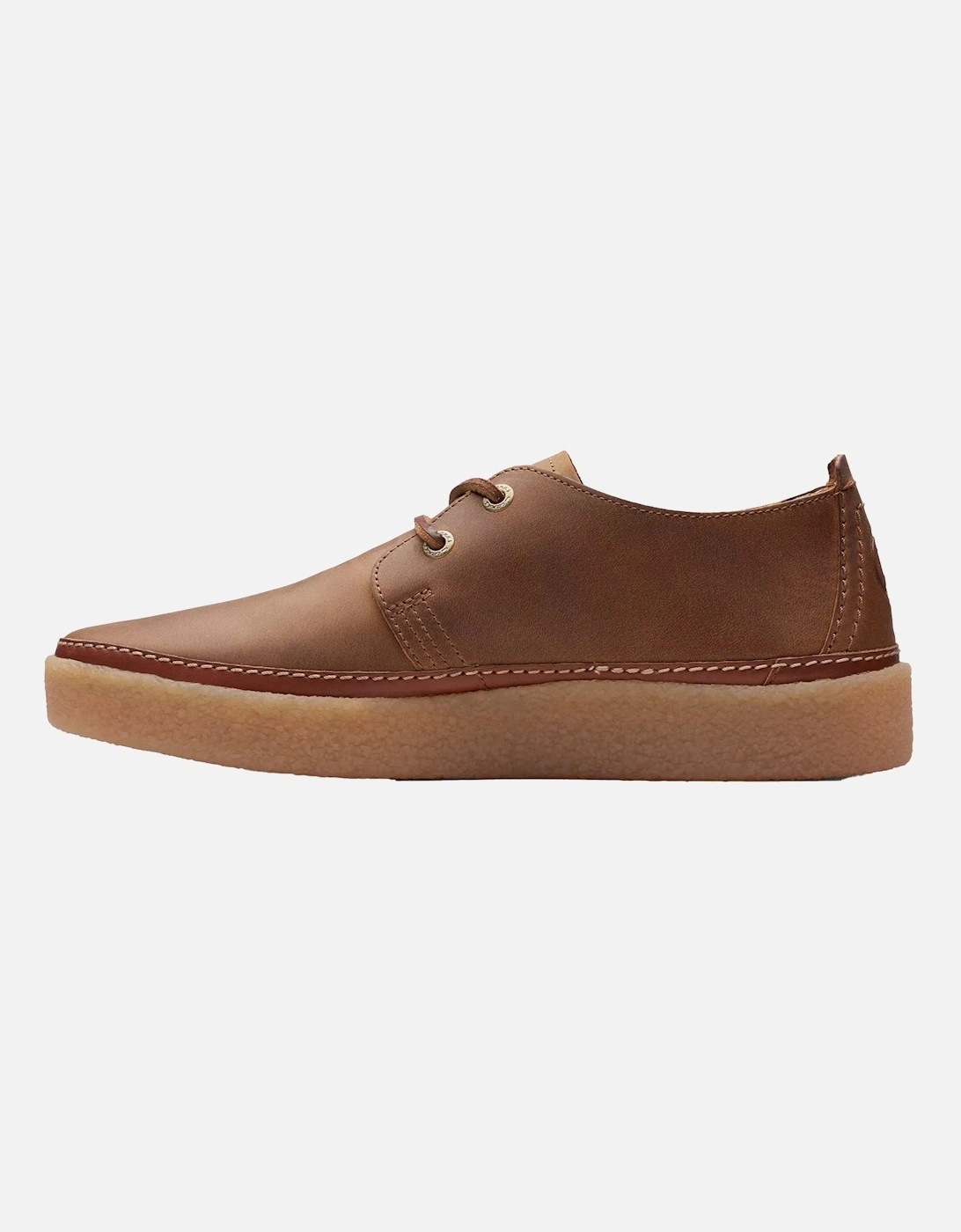 Mens Clarkwood Low Beeswax Leather Trainers (Brown)