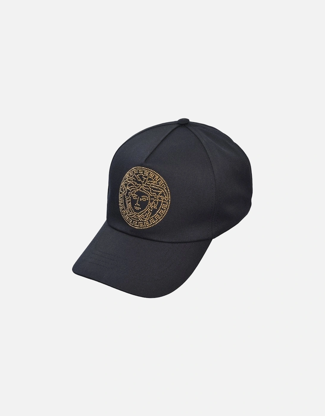 Medusa Logo Baseball Cap, Black/gold