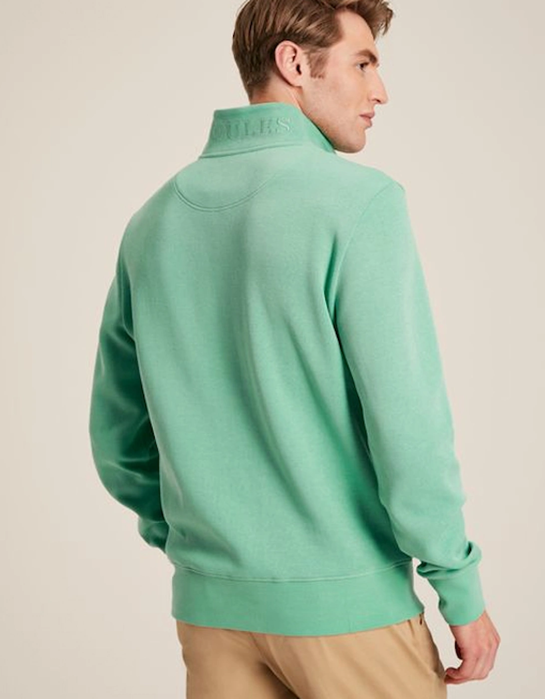 Men's Alistair Quarter Zip Cotton Sweatshirt Green