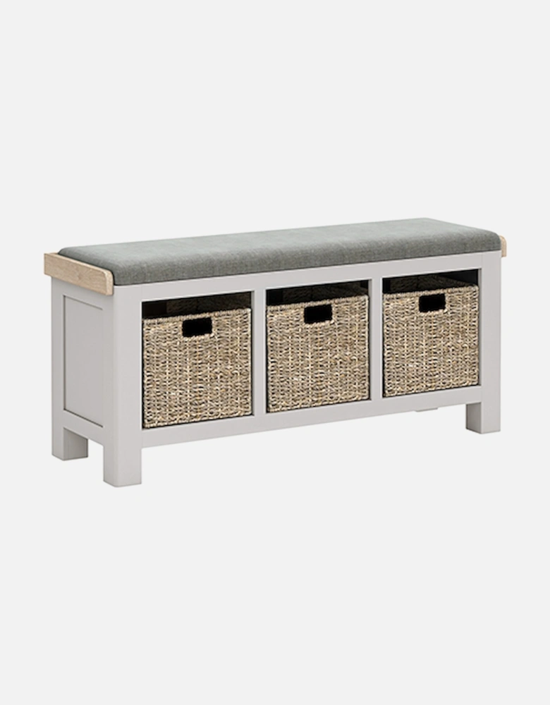 Salcombe Storage Bench For 8298 With Cushion Stone Grey