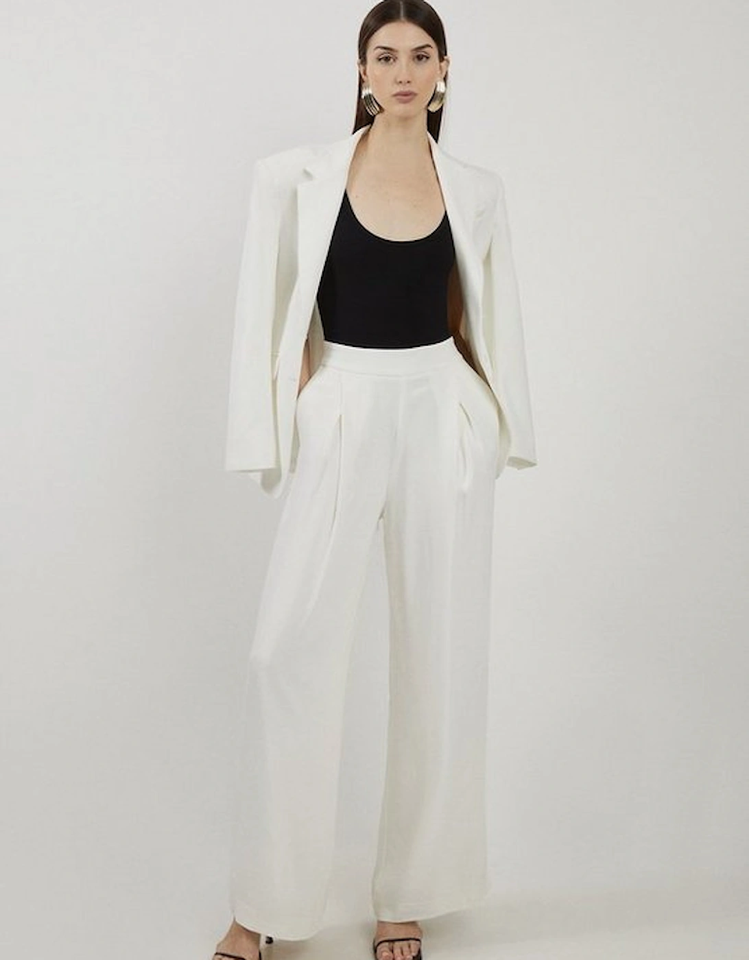 Tailored Pleated Wide Leg Trousers, 5 of 4
