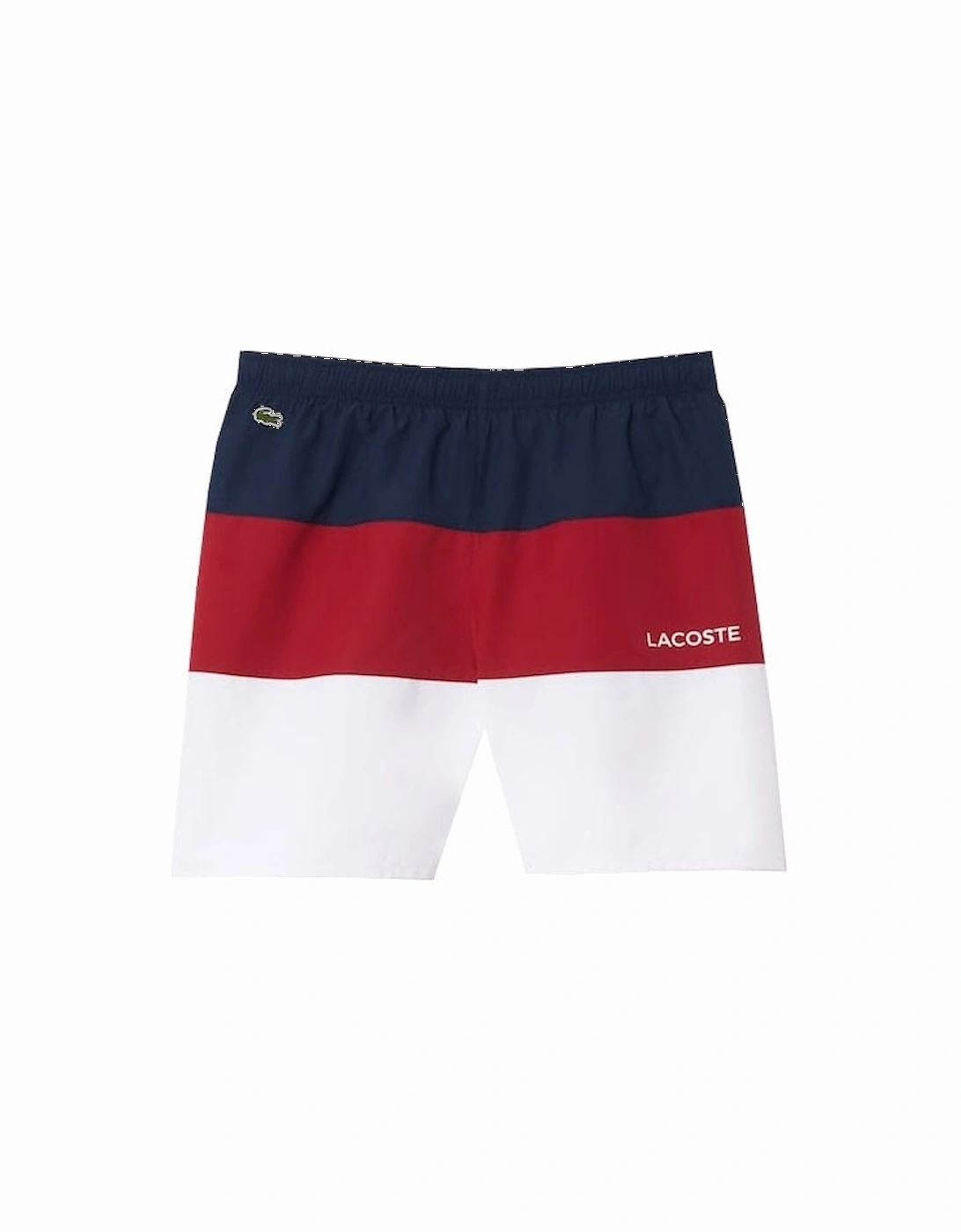 Boy's Navy, White And Bordeaux Colour Block Swim Shorts, 5 of 4