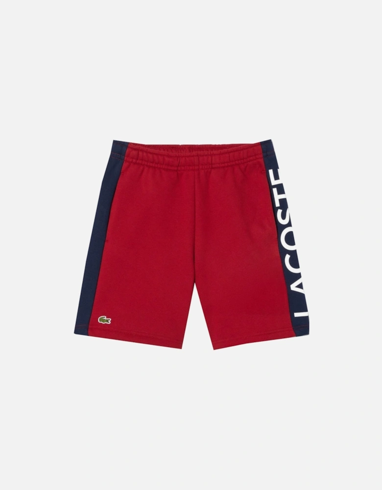 Boy's Bordaeux And Navy Cotton Shorts