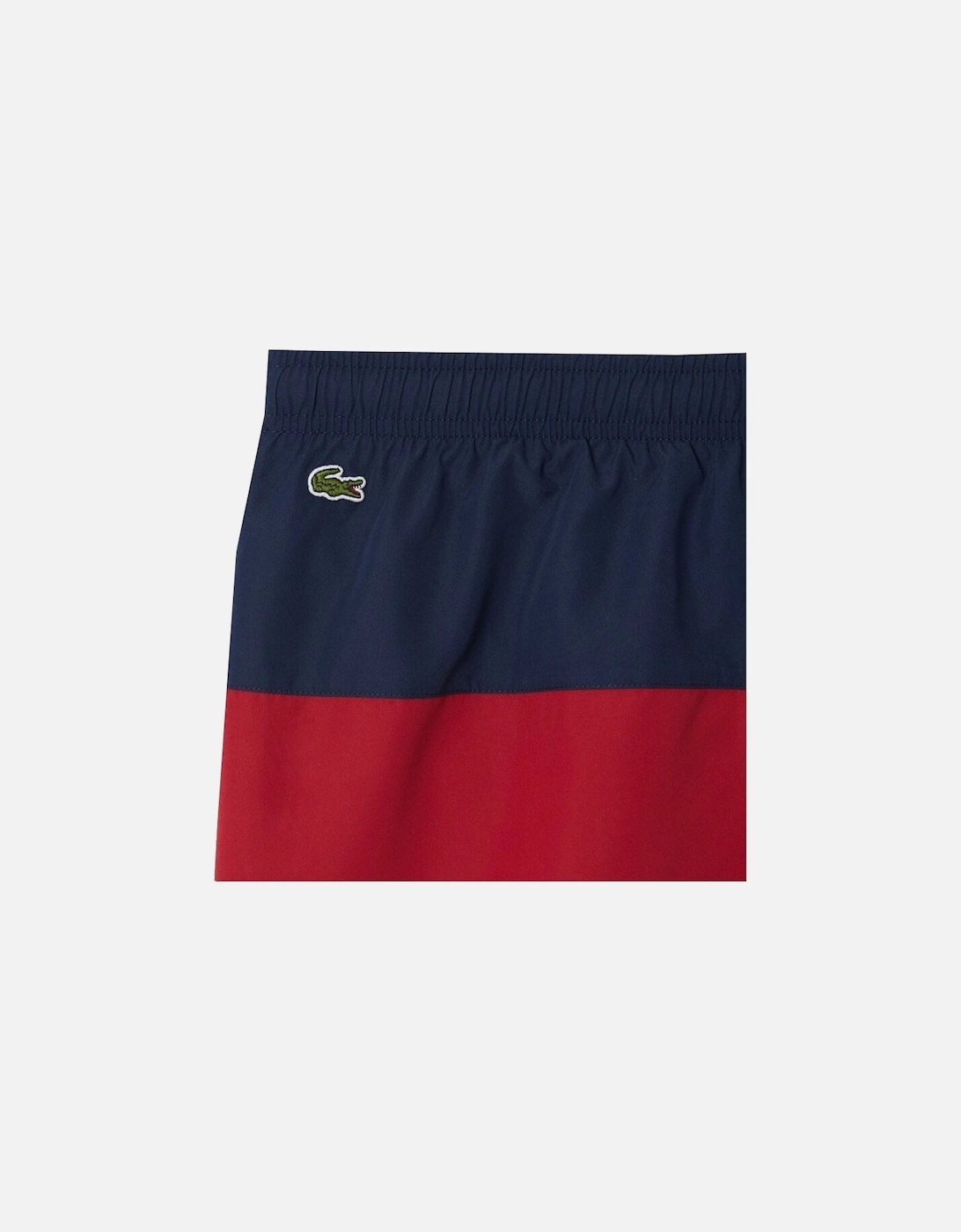 Boy's Navy, White And Bordeaux Colour Block Swim Shorts