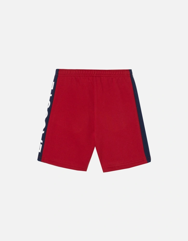Boy's Bordaeux And Navy Cotton Shorts
