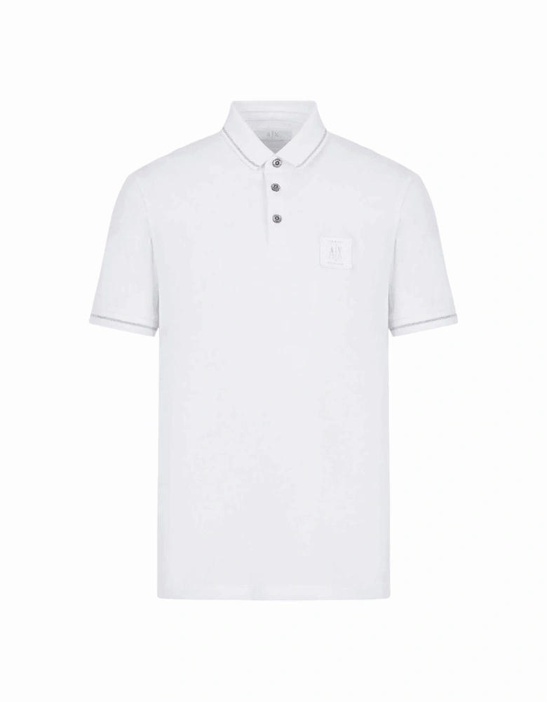 Cotton AX Patch Logo White Polo Shirt