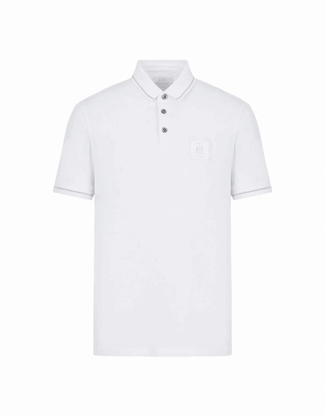 Cotton AX Patch Logo White Polo Shirt, 3 of 2