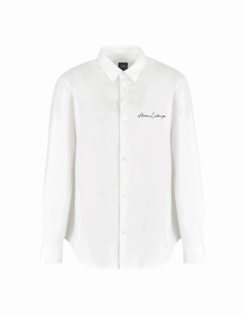 Cotton Signature Logo White Shirt