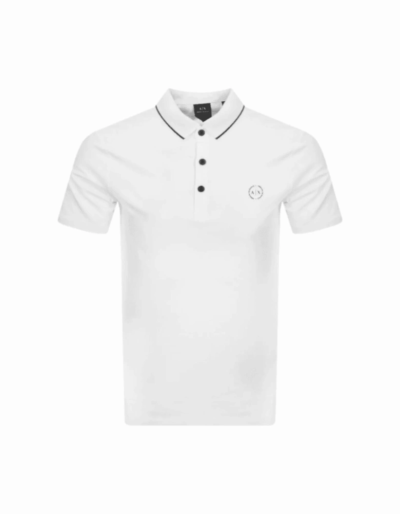 Cotton Ring Logo White Polo Shirt