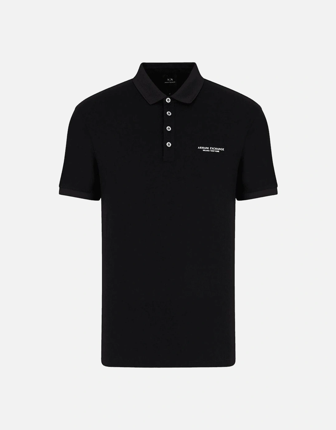 Cotton Rubberised Logo Black Polo Shirt, 3 of 2