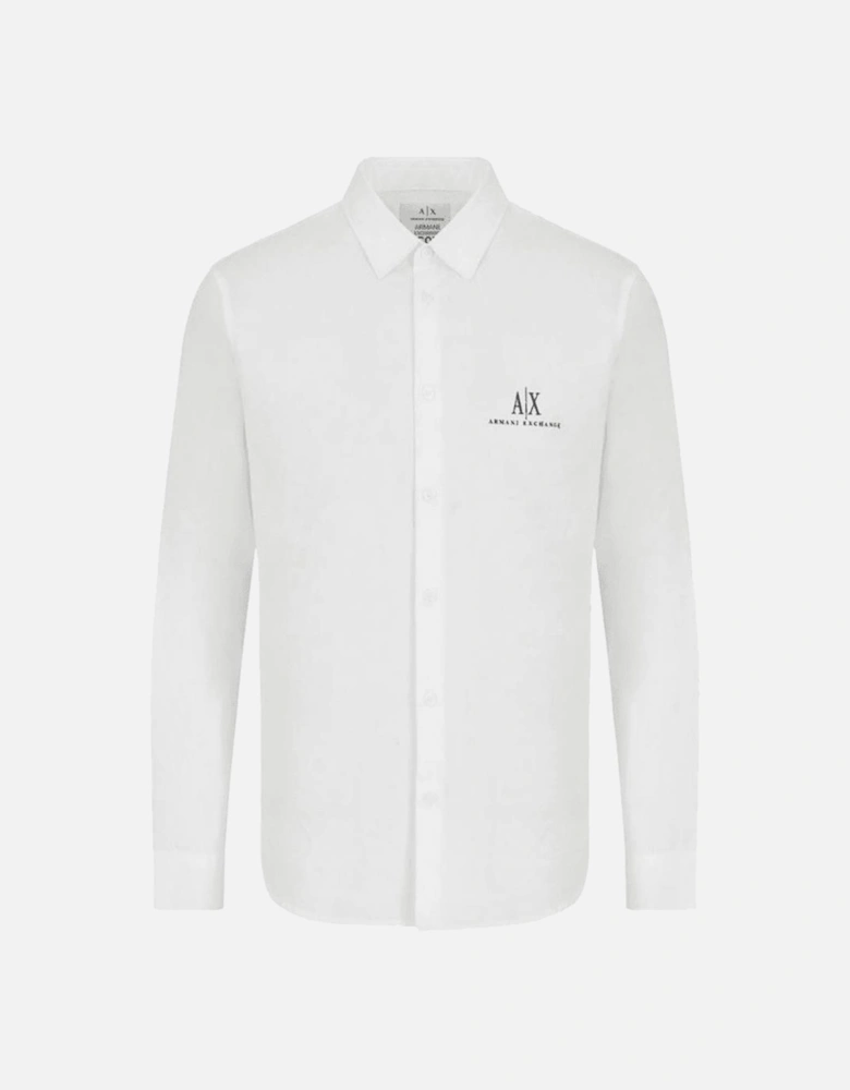 Cotton Embroidered Logo White Shirt
