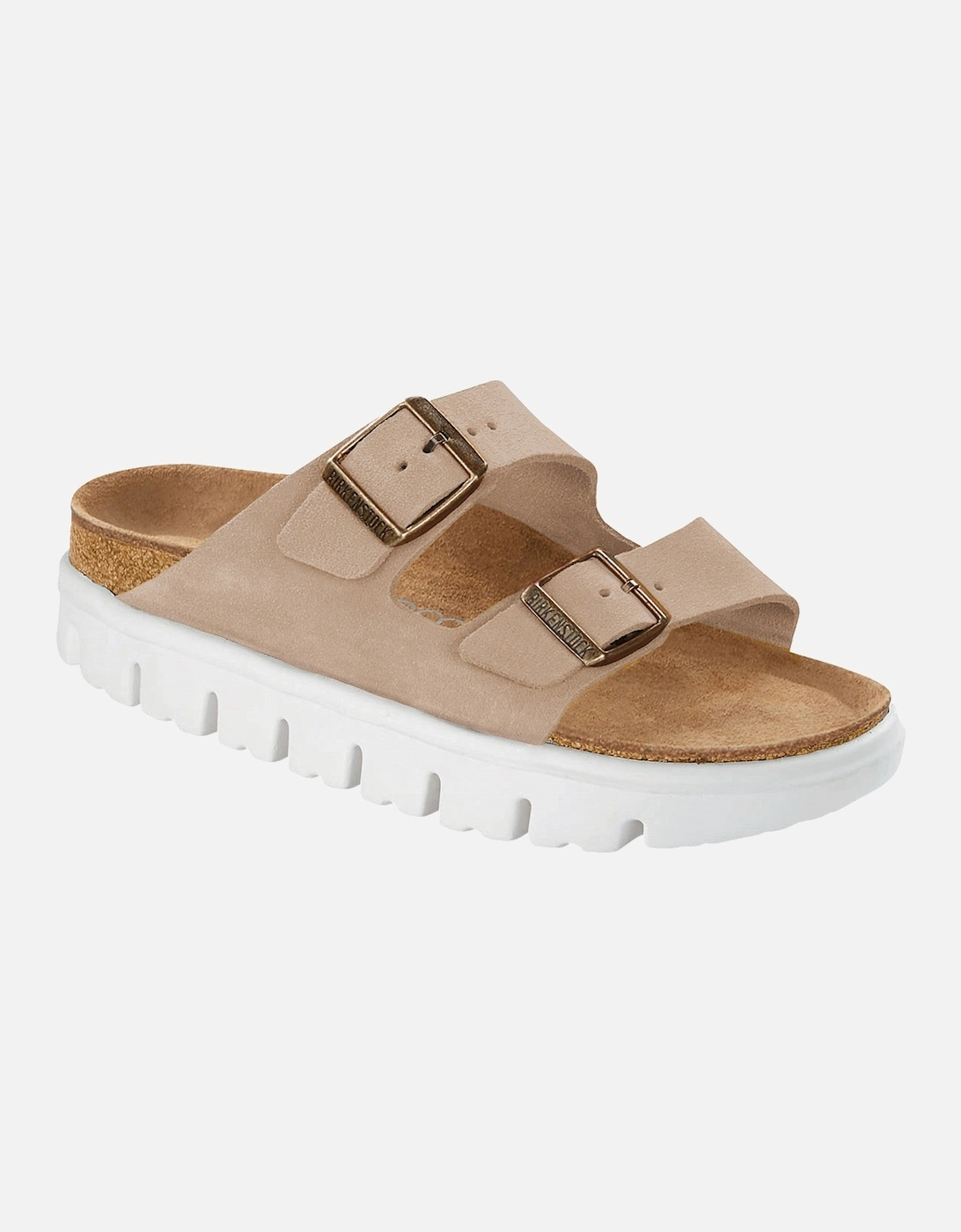 Birkenstock Paillio Womens Arizona Suede Leather Pap Chunky Sandals (Sand), 5 of 4