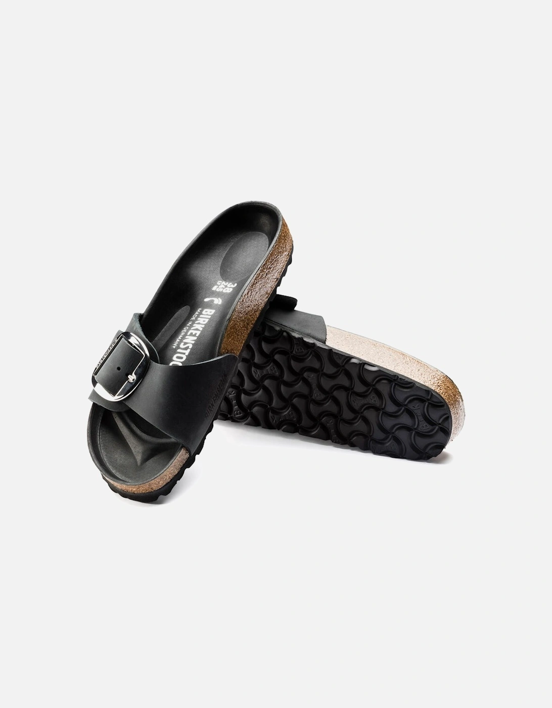 Birkenstock Womens Madrid Leather Sandals (Black)