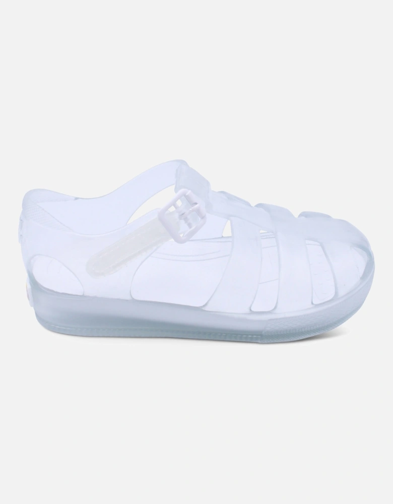 Clear Velcro Strap Sandals