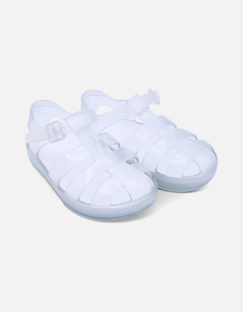 Clear Velcro Strap Sandals