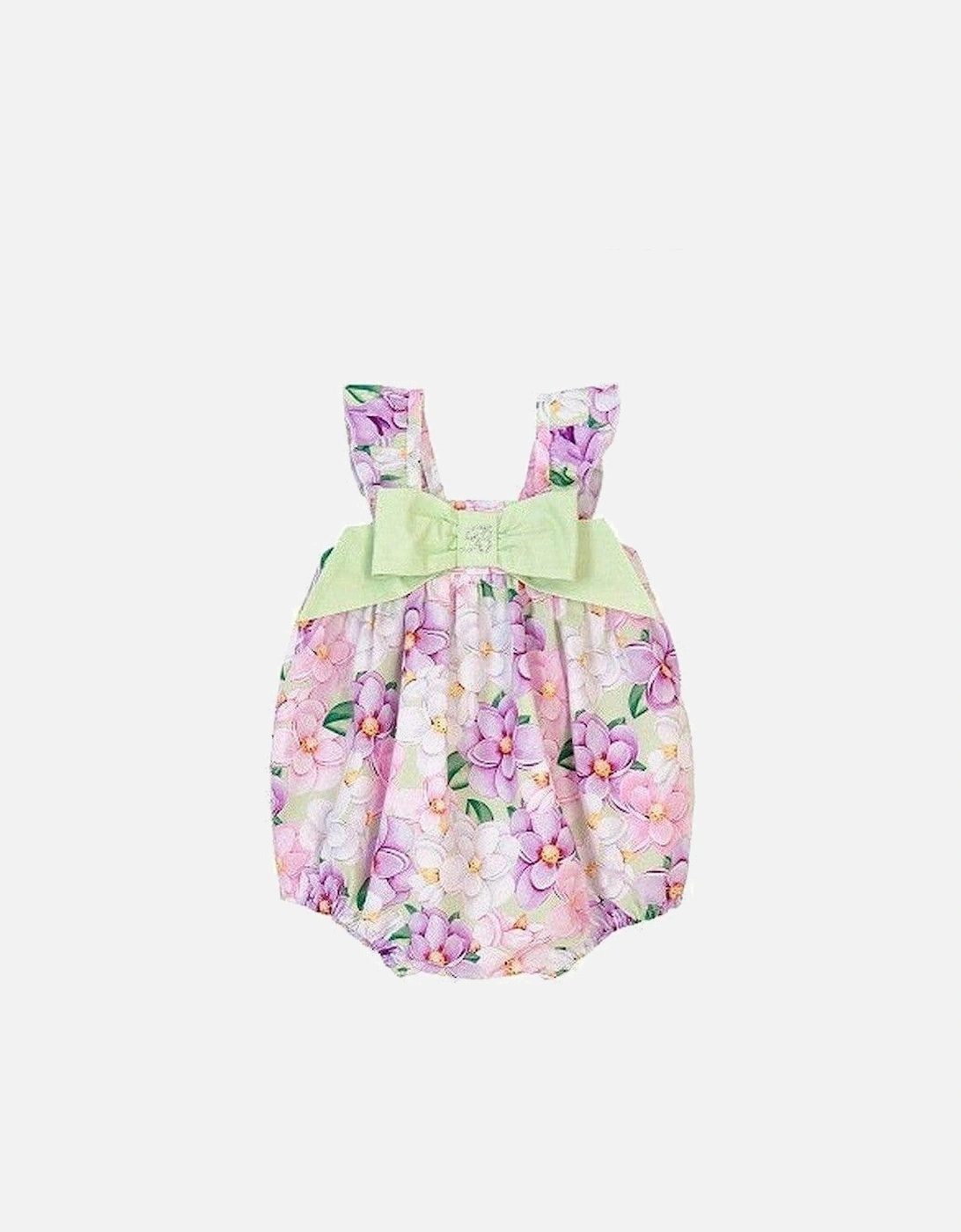 Baby Girls Floral Bow Romper, 2 of 1