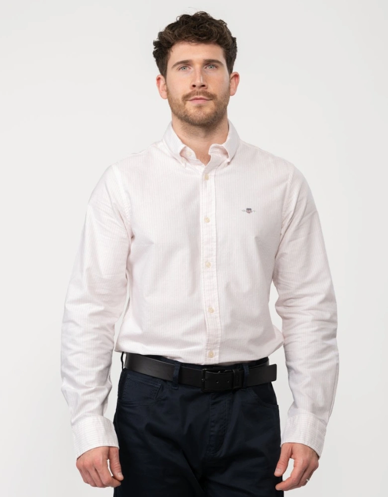 Mens Slim Fit Oxford Banker Stripe Shirt