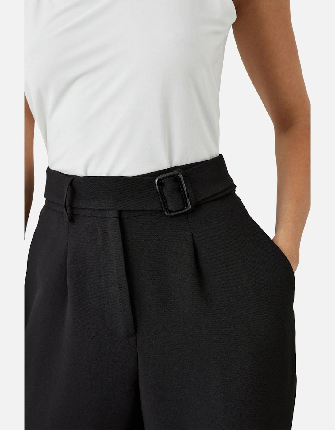 Womens/Ladies Tie Detail High Waist Trousers