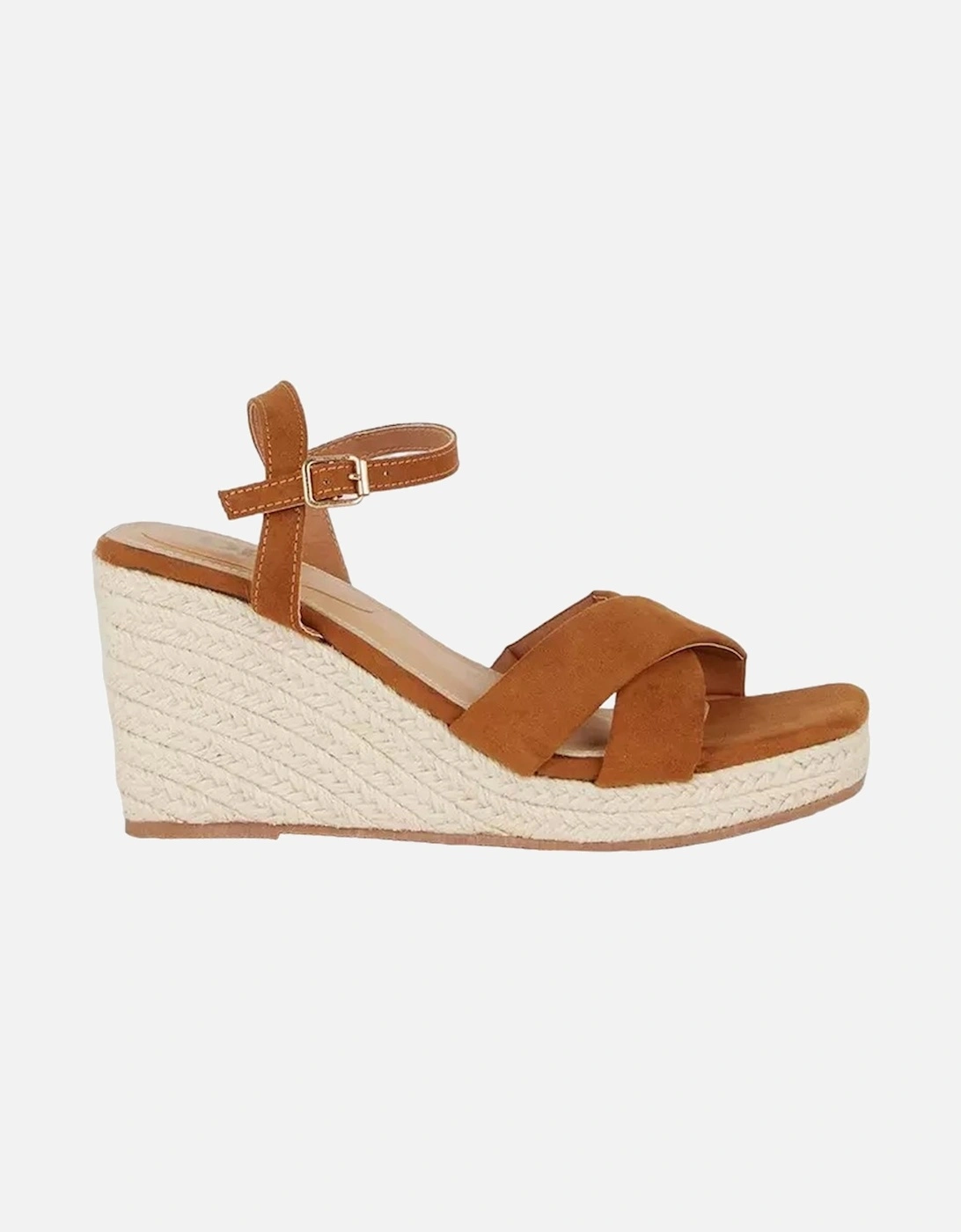 Womens/Ladies Rose Crossover Strap Wedge, 5 of 4