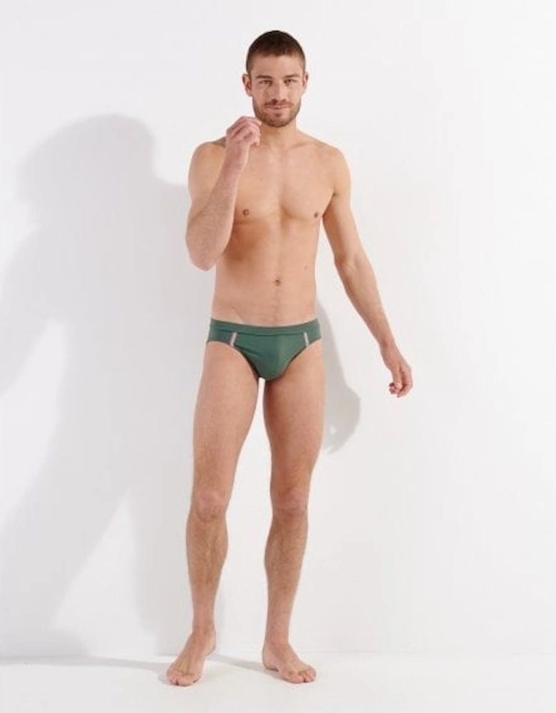 Nautical Cup Swim Mini Brief, Khaki Green