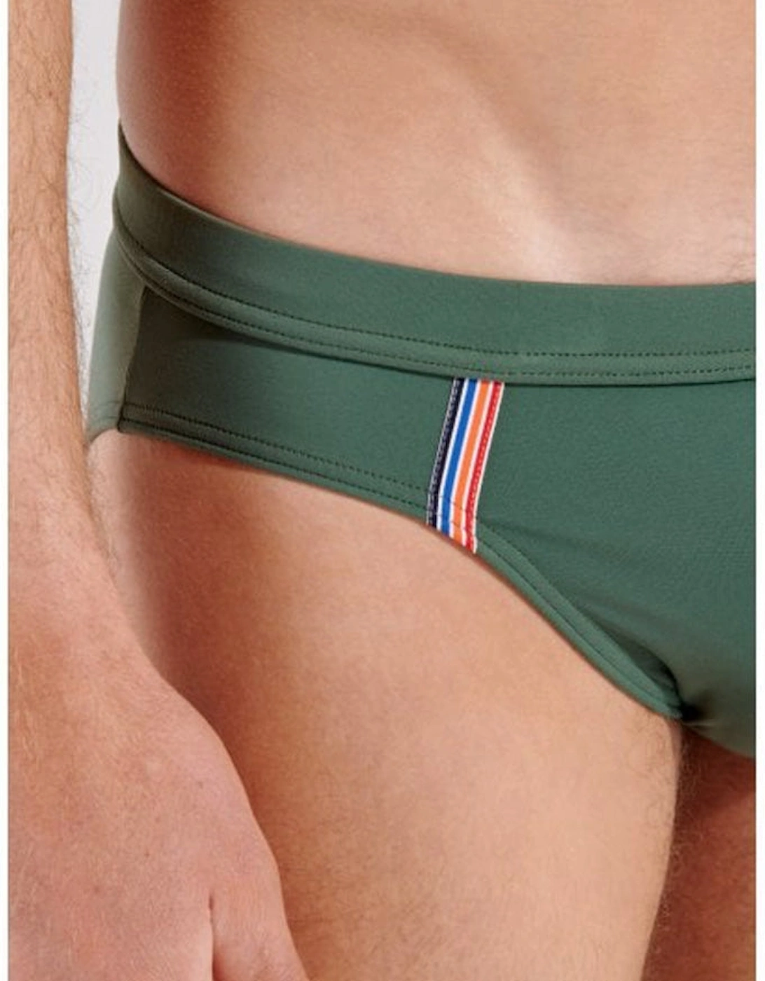 Nautical Cup Swim Mini Brief, Khaki Green