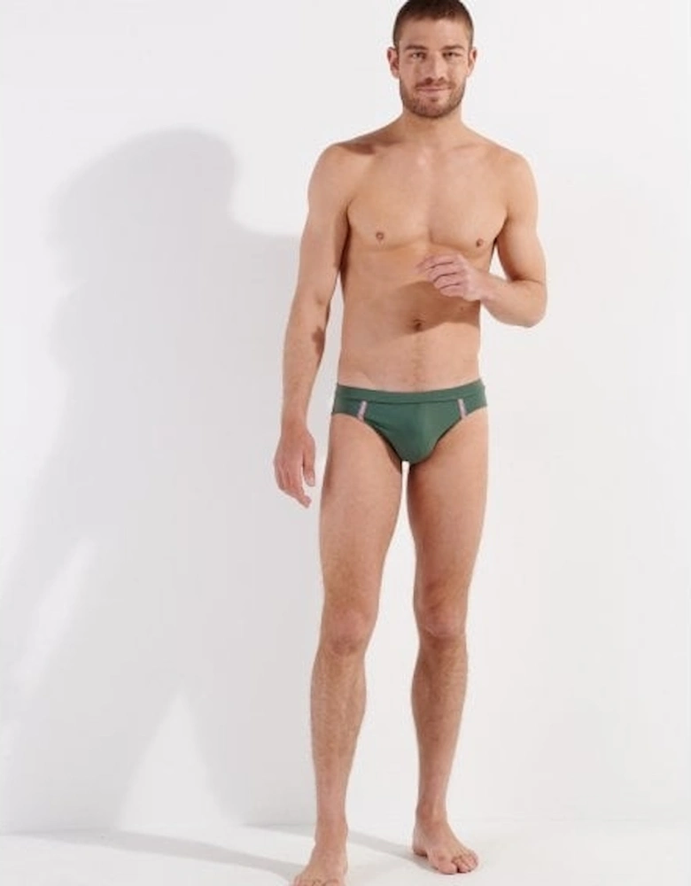 Nautical Cup Swim Mini Brief, Khaki Green